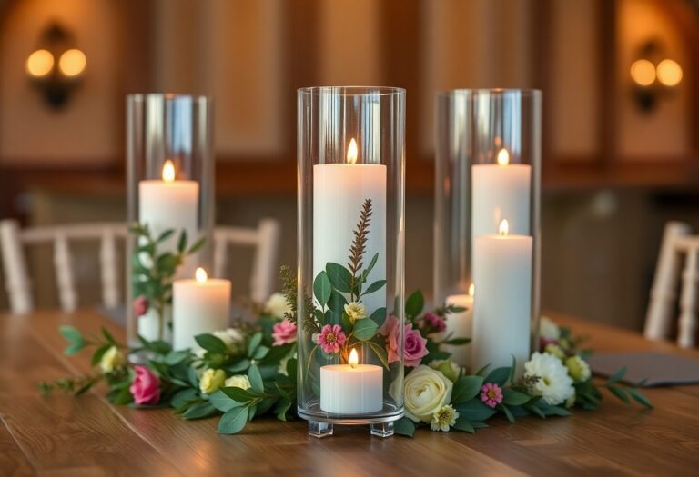 how to decorate hurricane candle holders