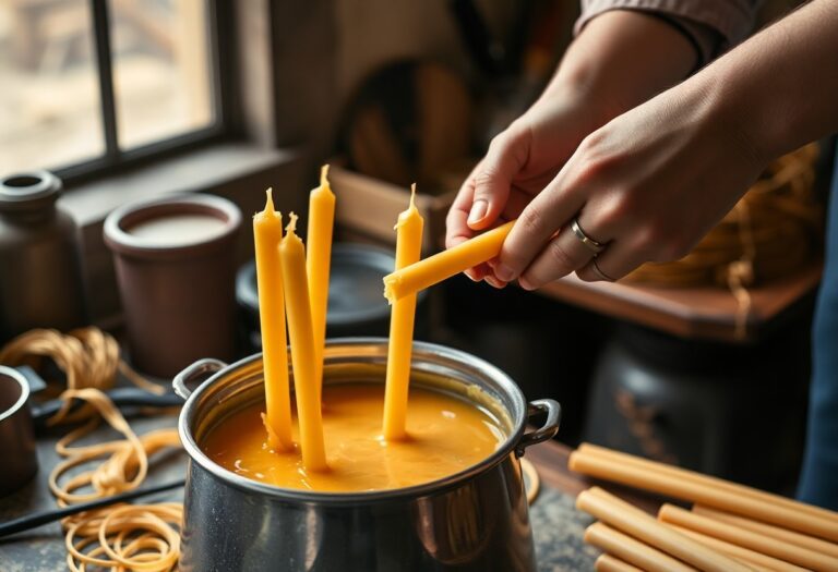 how to dip candles beeswax