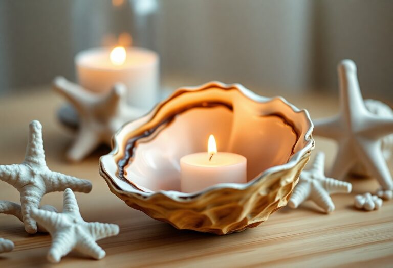 how to make oyster shell candle holder