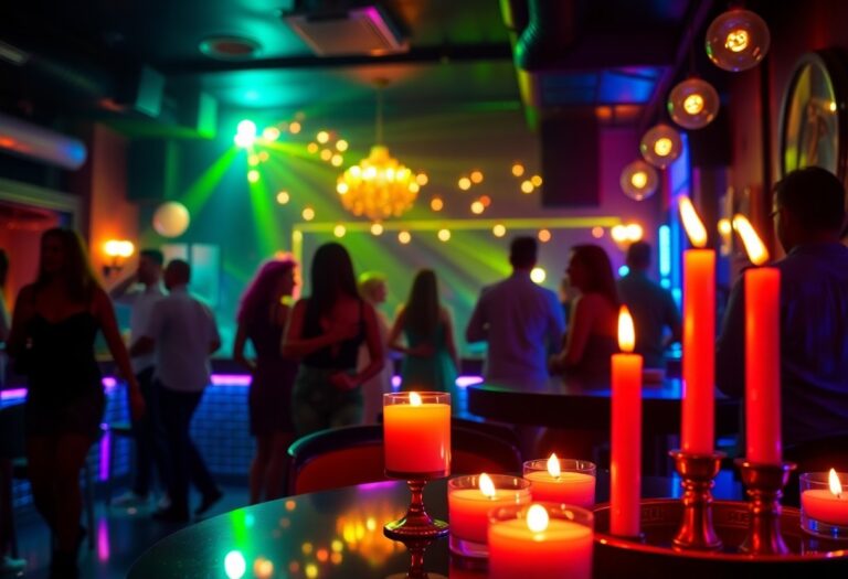 party night club aesthetic with candle