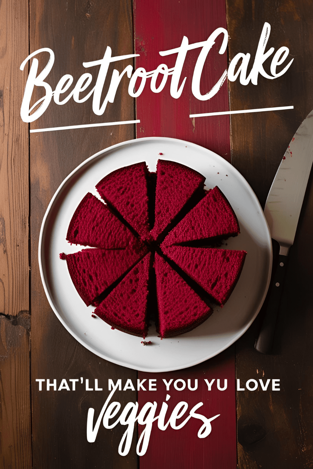 Moist and colorful beetroot cake topped with frosting, styled for a healthy yet indulgent dessert.