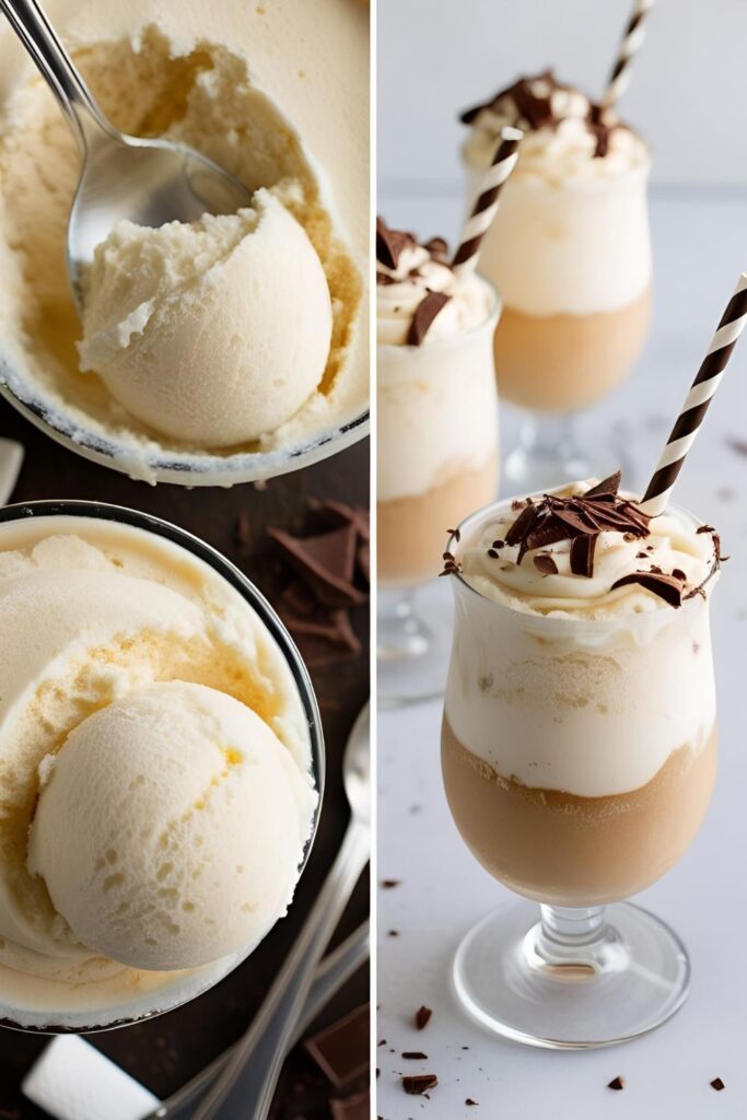 Homemade Wendy's Frosty served with chocolate shavings on top.