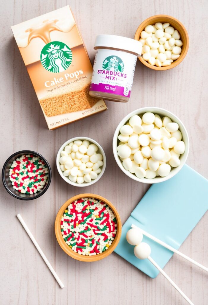 Close-up shot of homemade Starbucks cake pops with colorful sprinkles, perfect for DIY dessert lovers.