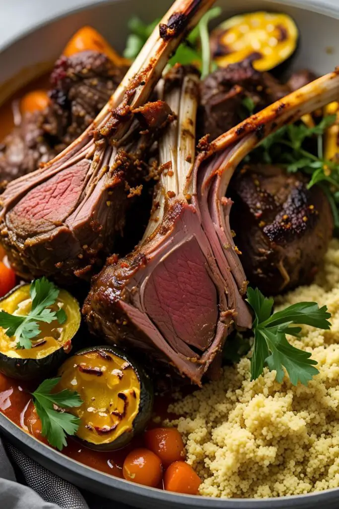 "Harissa Lamb plated elegantly for a dinner party"
