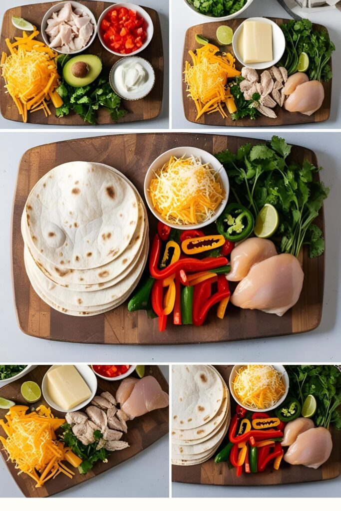 A close-up of a quesadilla being lifted, showcasing the gooey melted cheese stretching between slices.