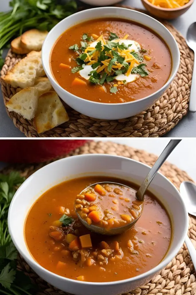  A rustic bowl filled with 15-minute soup, showcasing beans, greens, and a rich broth.