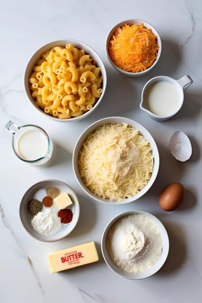  Close-up of cheesy, crispy mac and cheese bites with golden tops fresh out of the oven