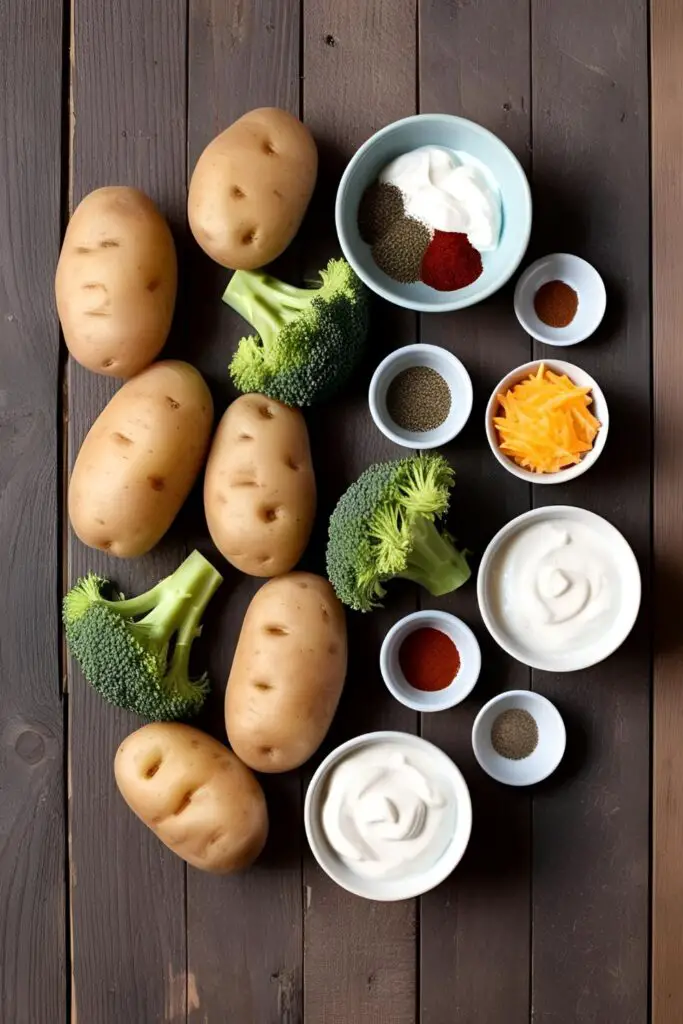 A serving of cheesy broccoli potato casserole on a plate, garnished with fresh parsley.
