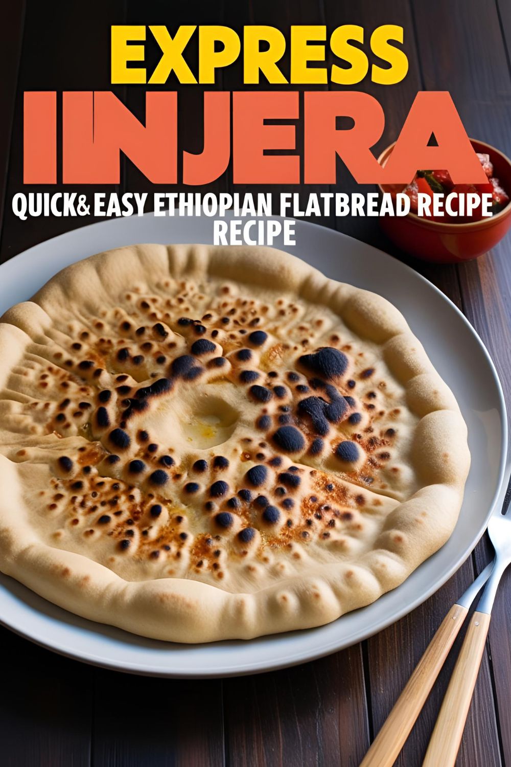 A plate of express injera served with traditional Ethiopian stews.