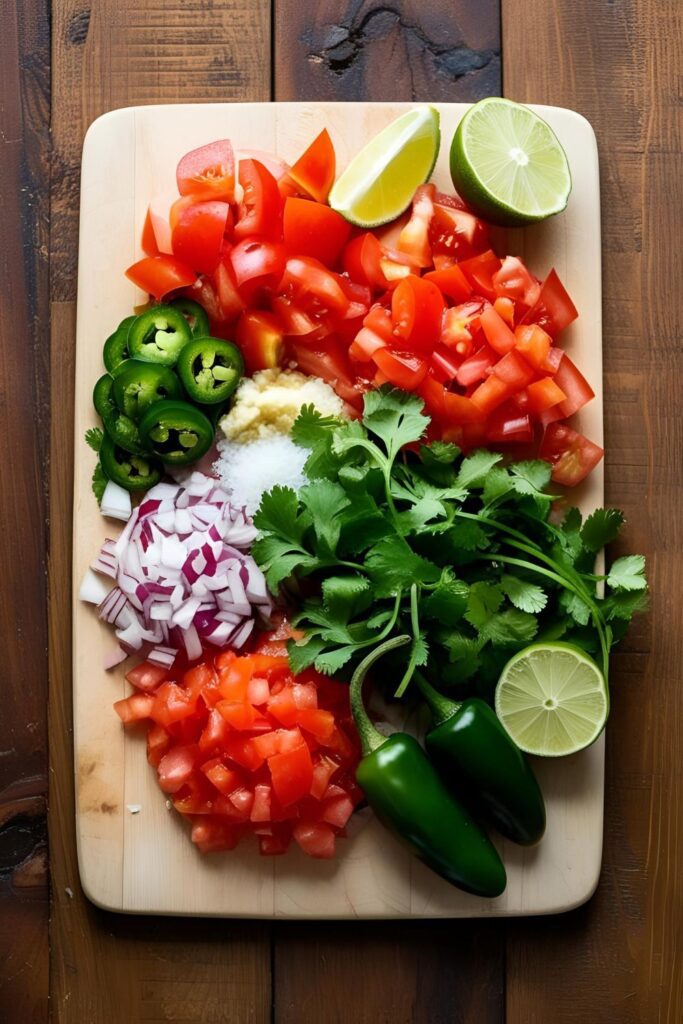 Close-up of a jar filled with colorful fast fermented salsa.