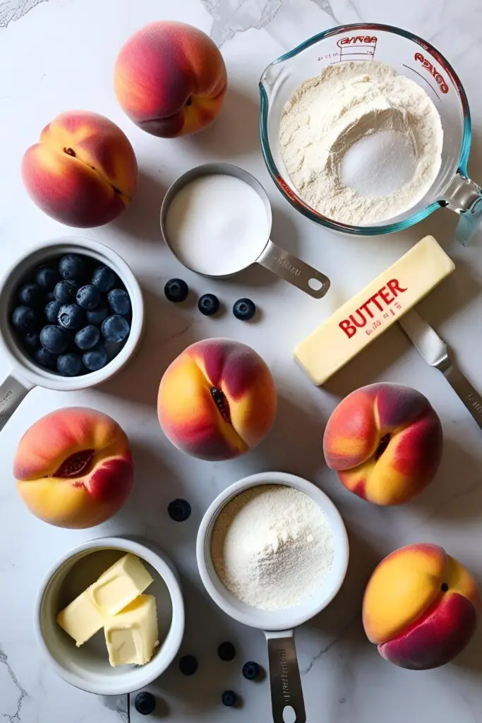 Close-up of a mini cobbler with golden crust and bubbling fruit filling.