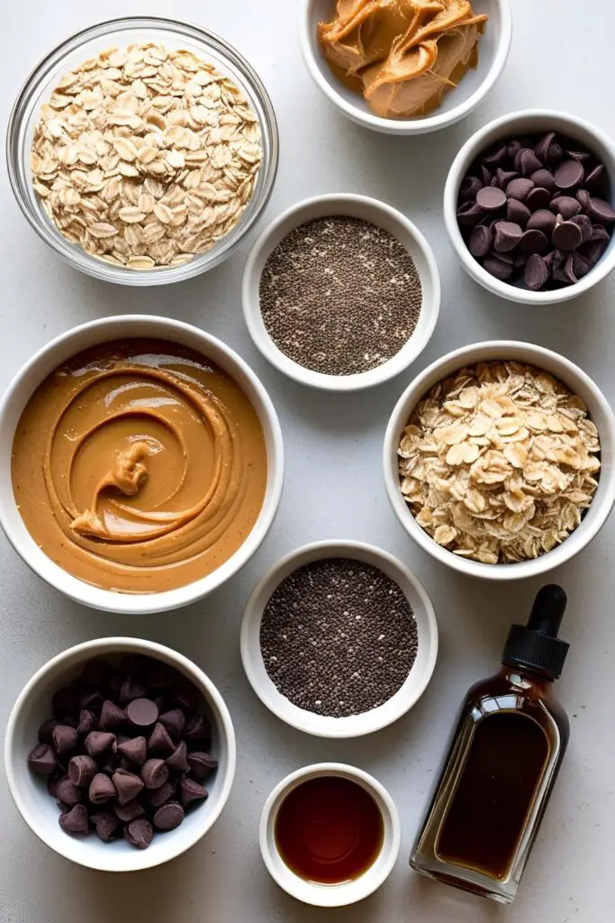 Close-up of no-bake energy balls  ingredients