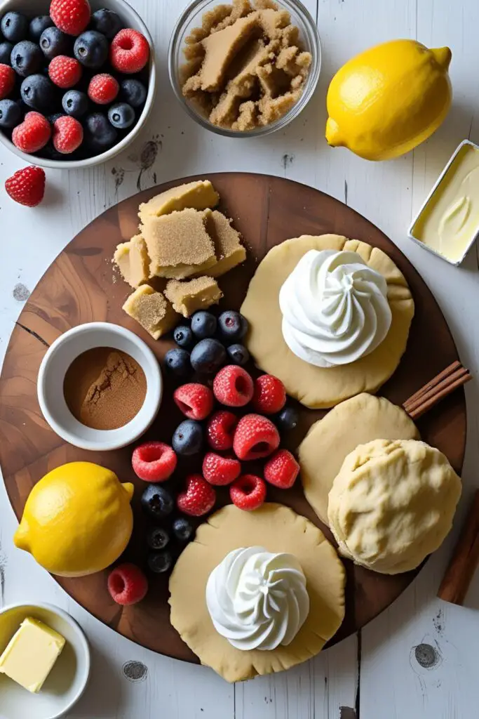  Lazy cobbler dessert with skillet-cooked berries and golden biscuit pieces in rustic kitchen setting.