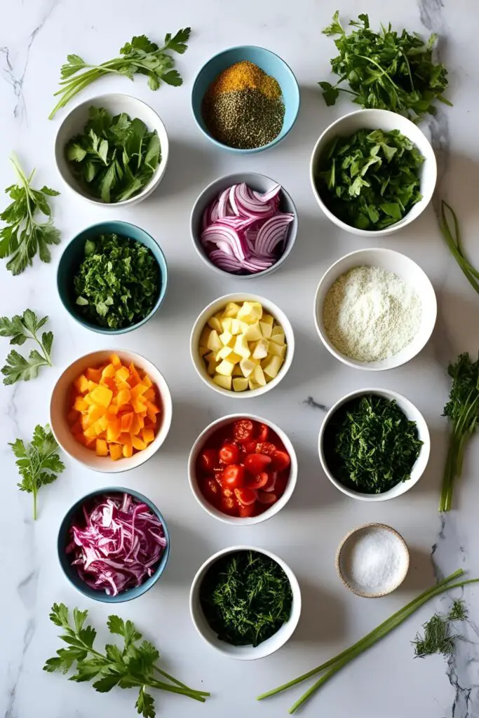 Fresh rainbow veggie spring rolls with mint and avocado slices next to dipping sauces.