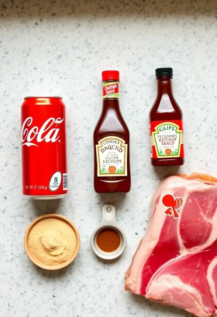 Close-up of tender Coca-Cola ribs with a caramelized glaze.