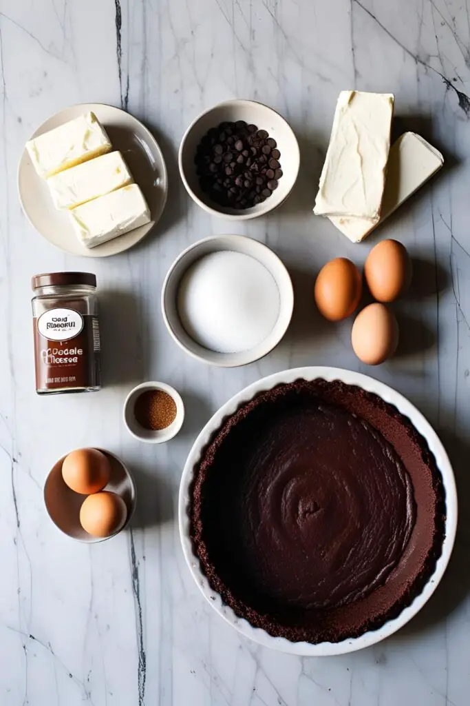 Decadent mocha cheesecake slice with coffee beans and chocolate garnish.