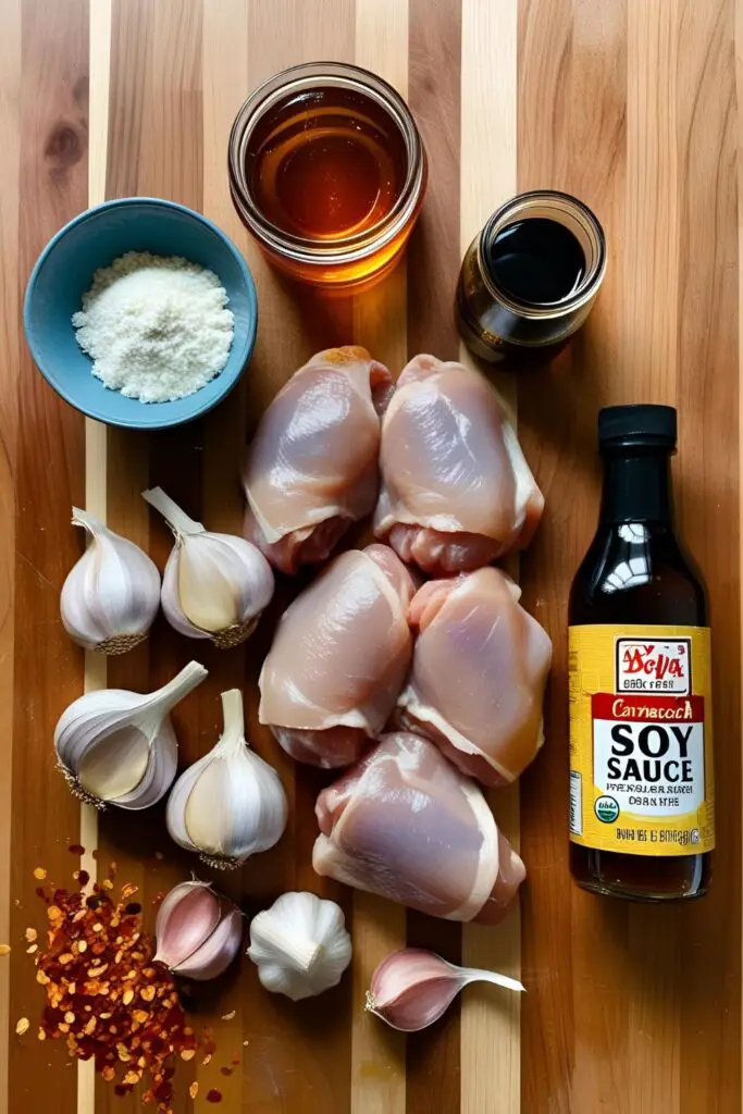 Close-up of Honey Garlic Chicken Bites with a glossy glaze.