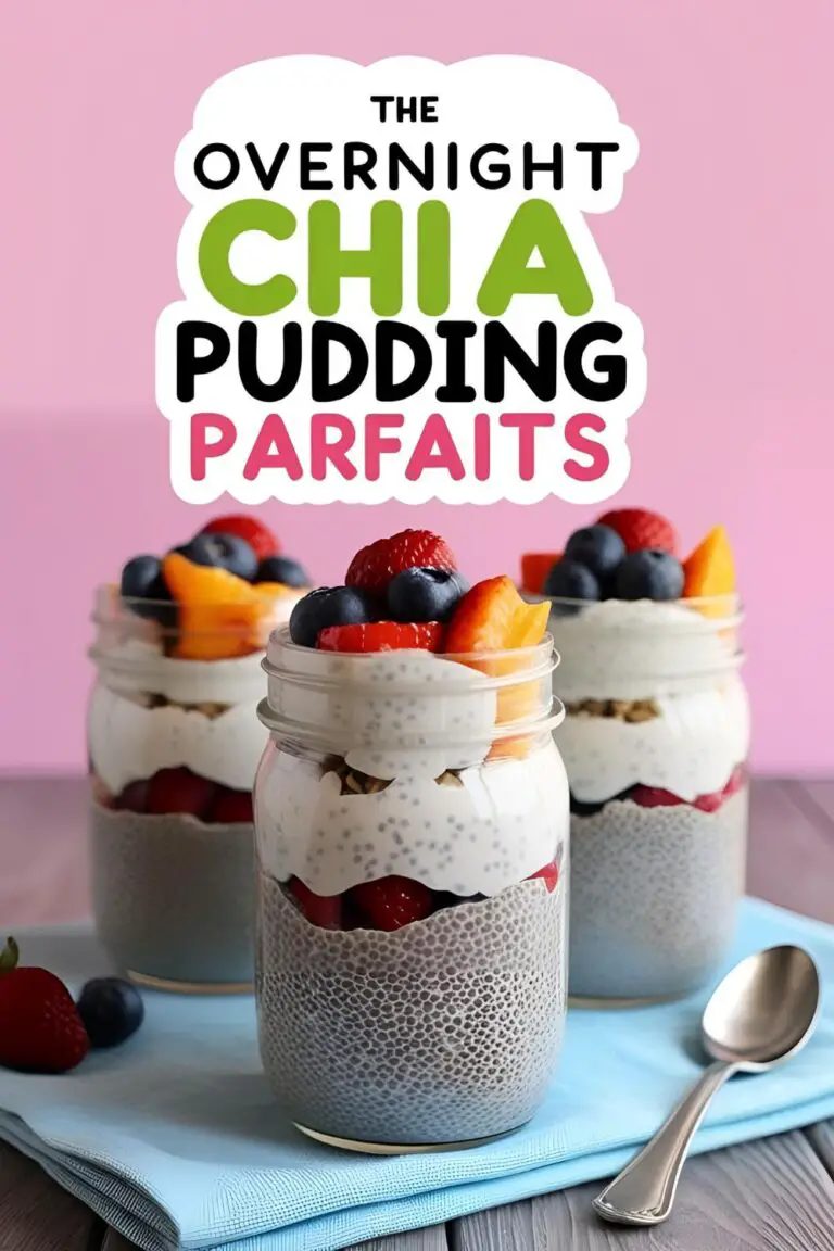 Layered chia pudding parfaits with fresh berries and granola in mason jars.