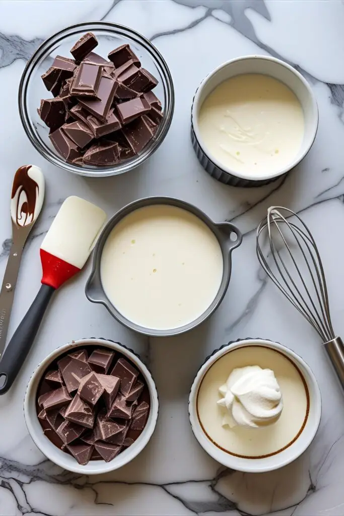 Close‑up ramekin of silky chocolate mousse with chocolate shavings