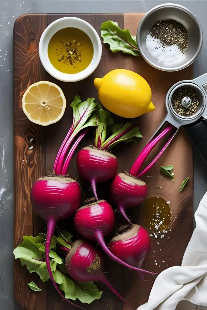 Beet spiral noodles in a bowl with chickpeas and parsley garnish.