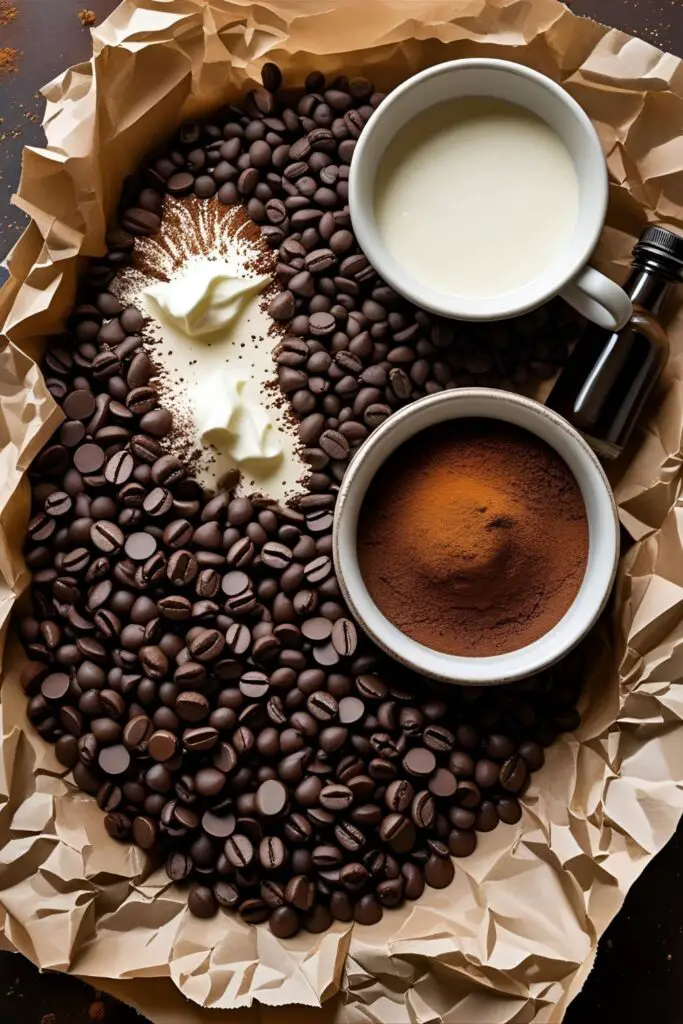 Close-up of a coffee truffle with ganache center and cocoa coating.