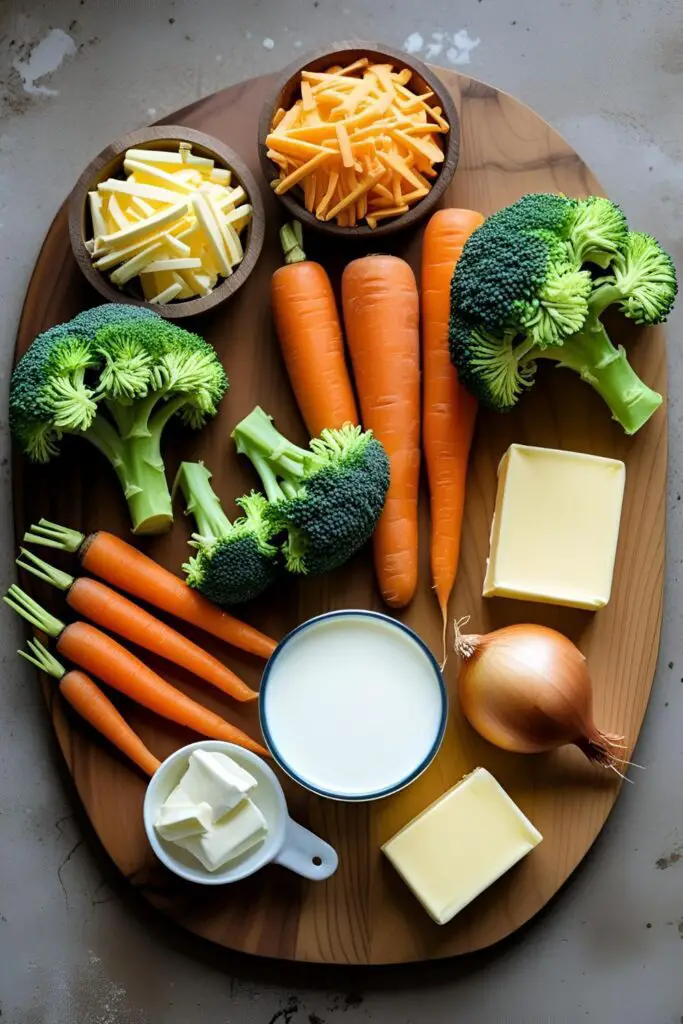 Close-up of homemade broccoli cheddar soup with gooey cheese in a white bowl