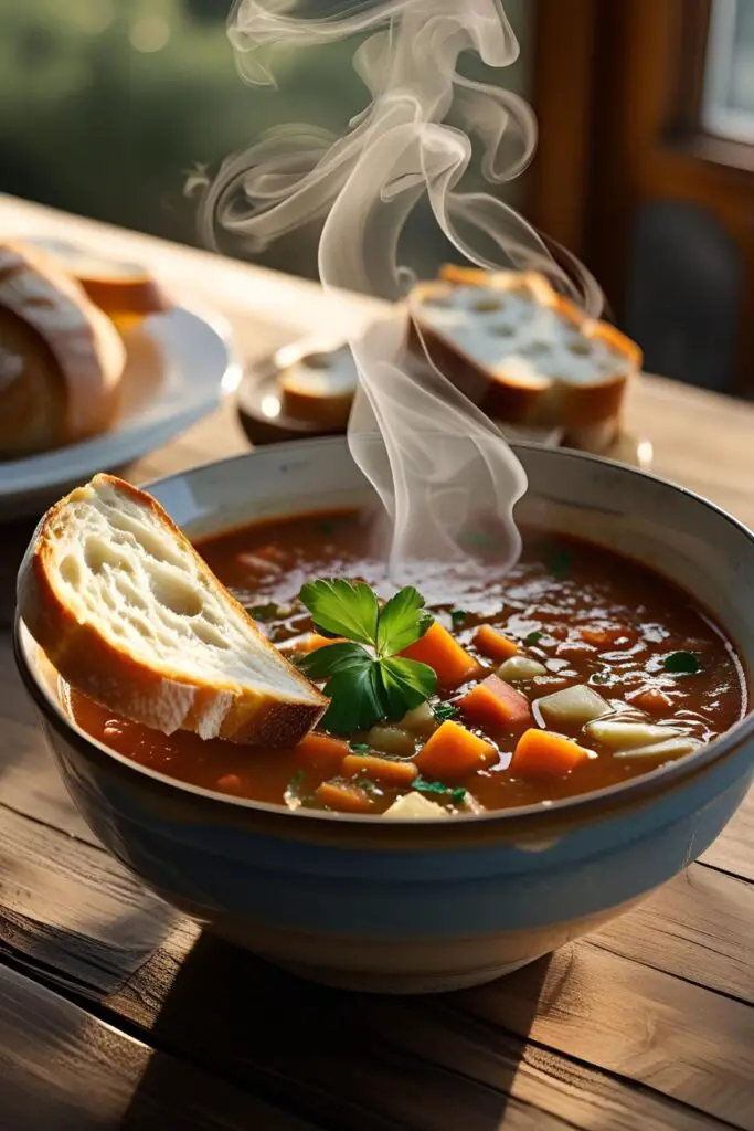 Creamy vegan mushroom and spinach soup with coconut milk swirl.