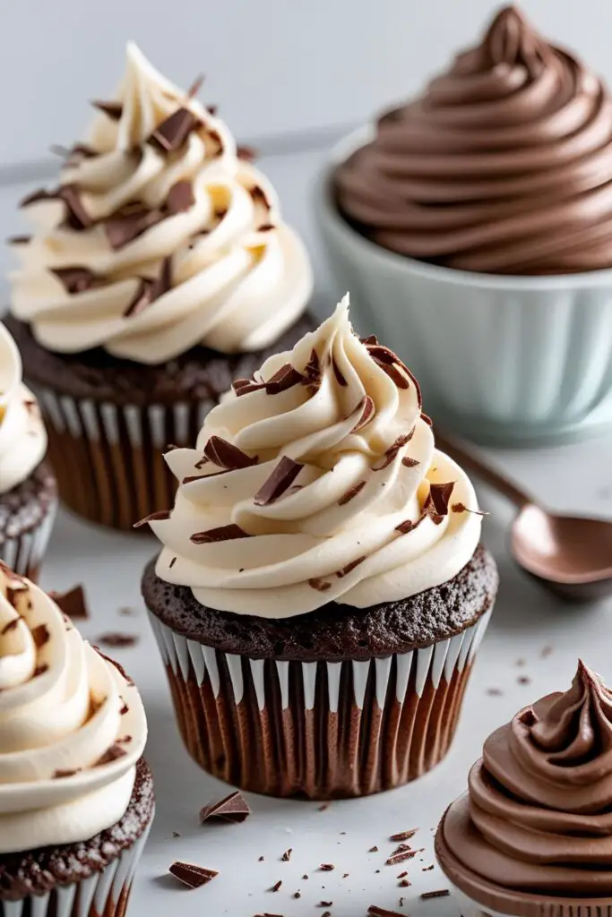  Close-up of a spoonful of chocolate whip, highlighting its smooth and airy texture.