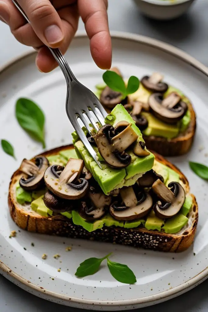 One-skillet garlic mushroom avocado toast plated elegantly with herbs and spice.
Enjoy those pins—and that avo-toast glow-up!
