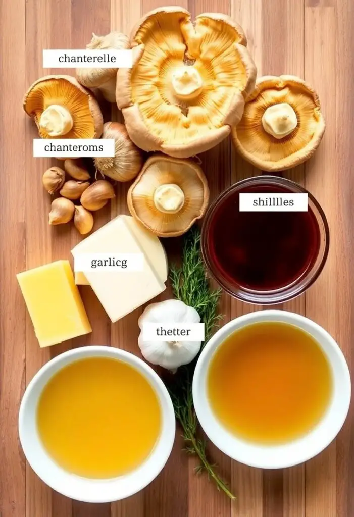  Close‑up gourmet chanterelle mushroom soup in bowl