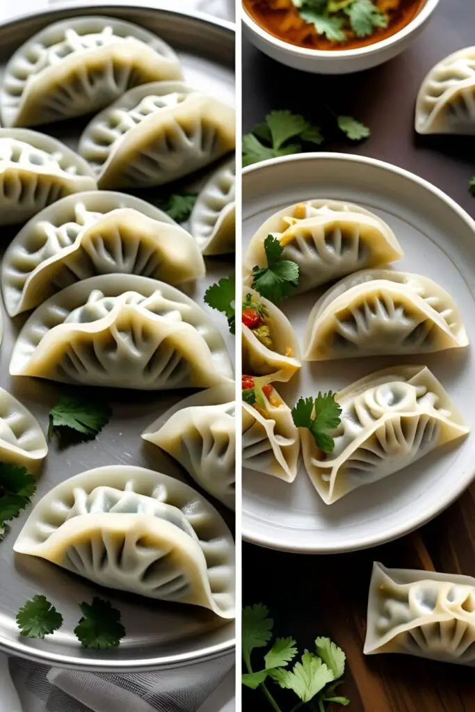 Delicious Homemade Momos: Close-Up and Serving Plate Views.