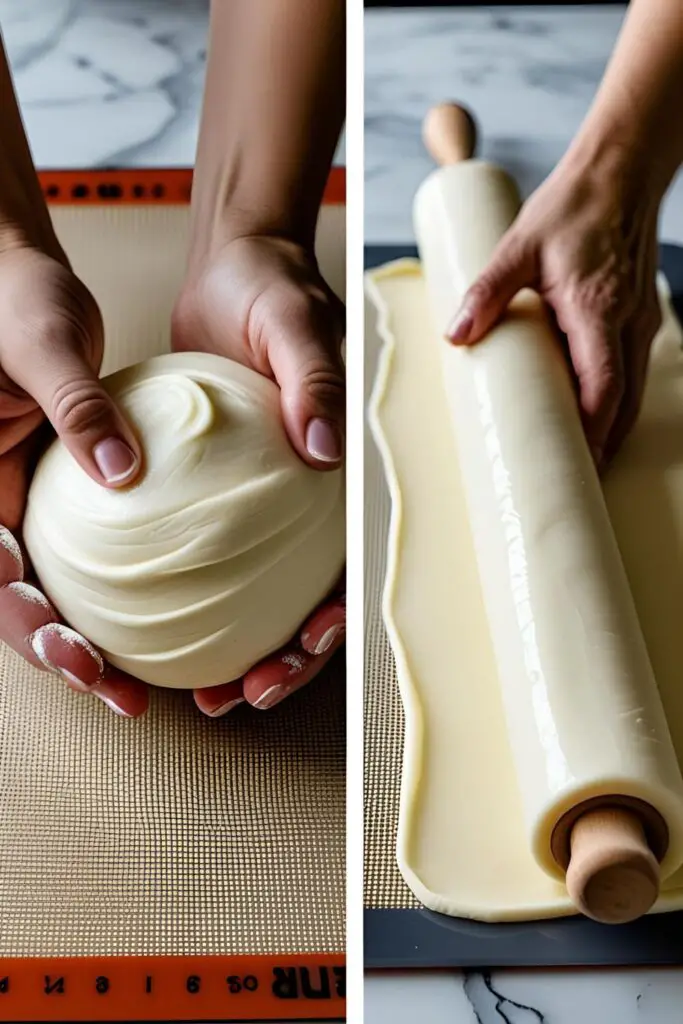 The process of making and kneading homemade marshmallow fondant until it is smooth and ready to use for cake decorating.