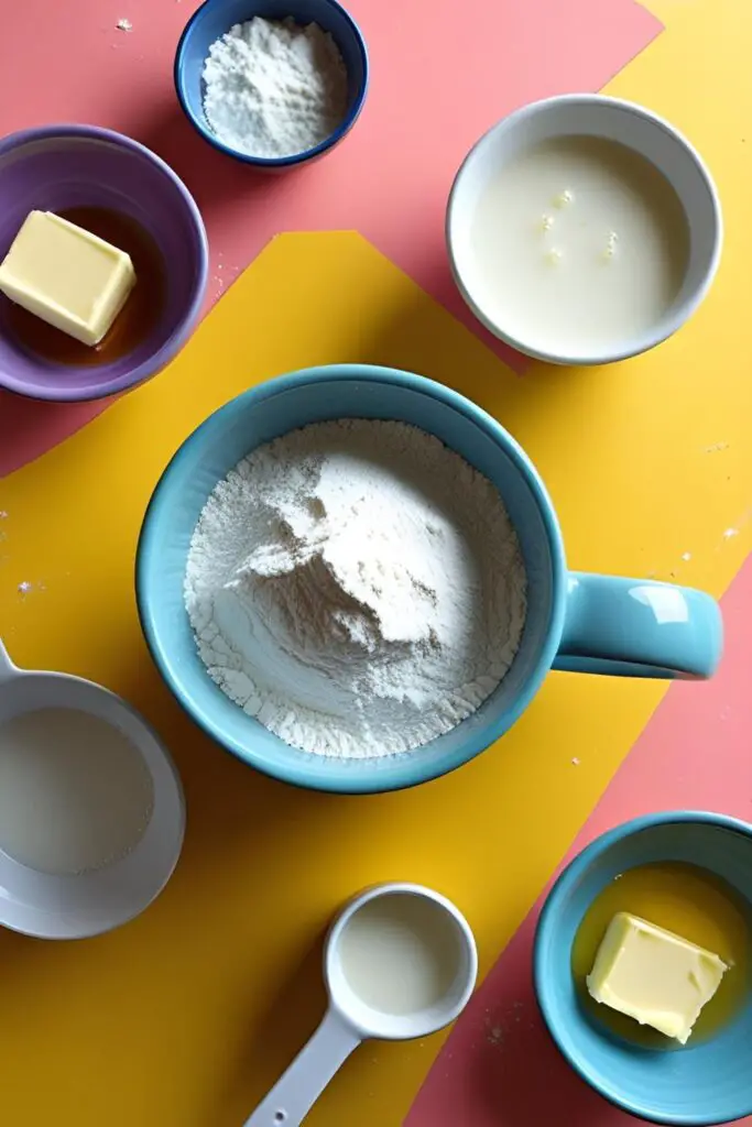 A close-up shot of a vanilla mug cake with a bite taken out, showing the light and fluffy interior texture.